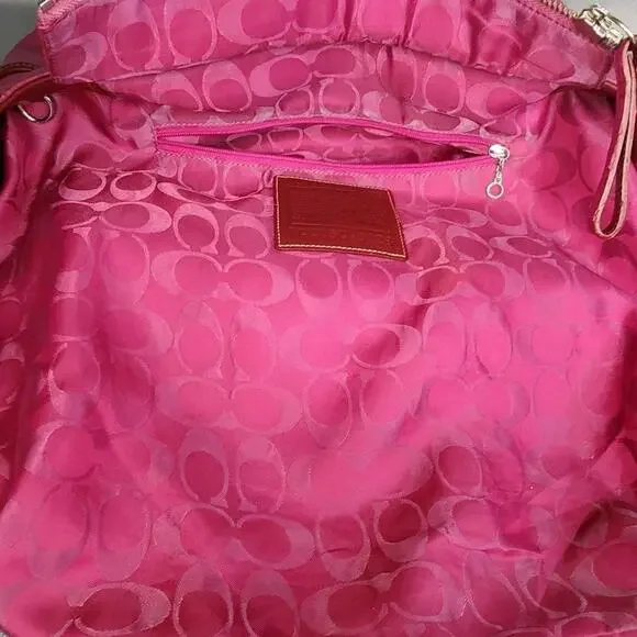 Vintage Coach Tote Bag Pink Leather D05Q-5182 Double Strap Shoulder Bag Rare - Picture 7 of 16
